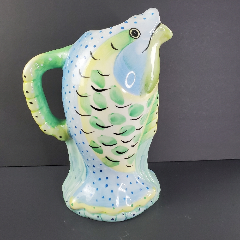 Colourful Ceramic Handled Fish Pitcher HZ